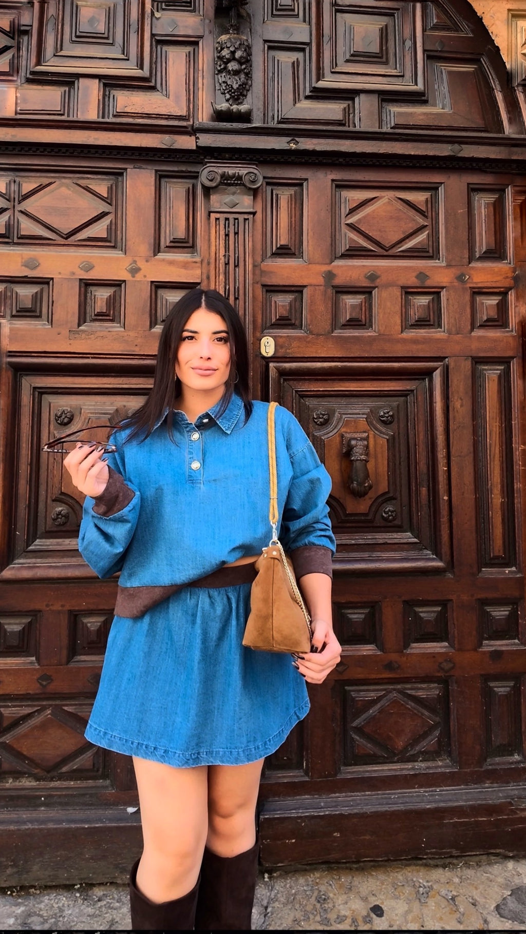 Ensemble blouse et jupe jean