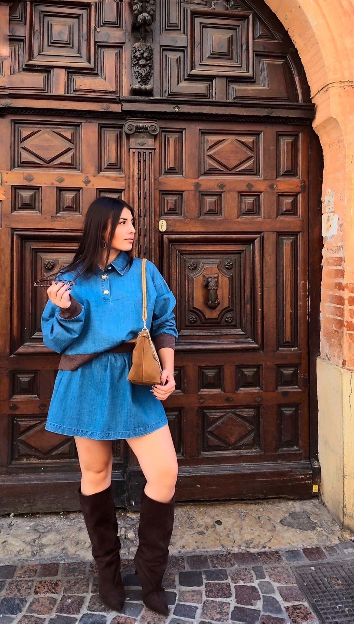 Ensemble blouse et jupe jean