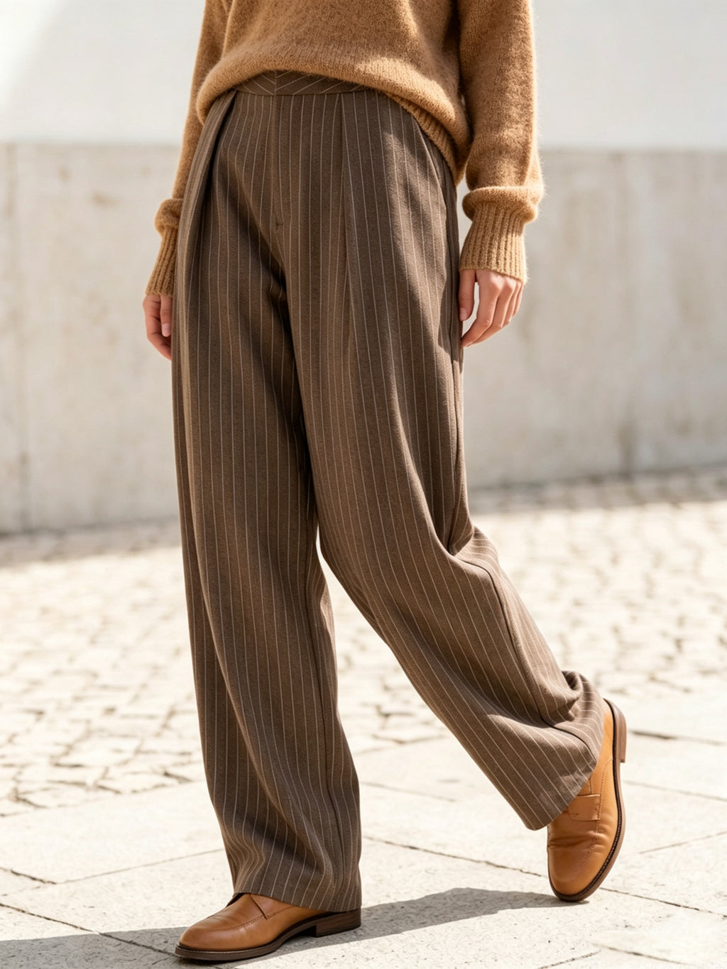 Pantalon fluide rayé